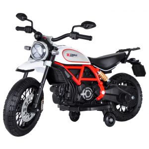 Ducati scrambler elétrica moto infantil branca Todas as motocicletas / scooters infantis Motores elétricos