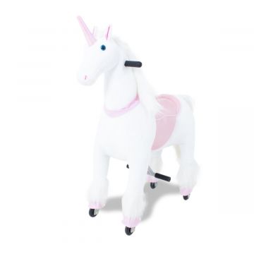 Kijana unicorn rijdend speelgoed wit/roze groot